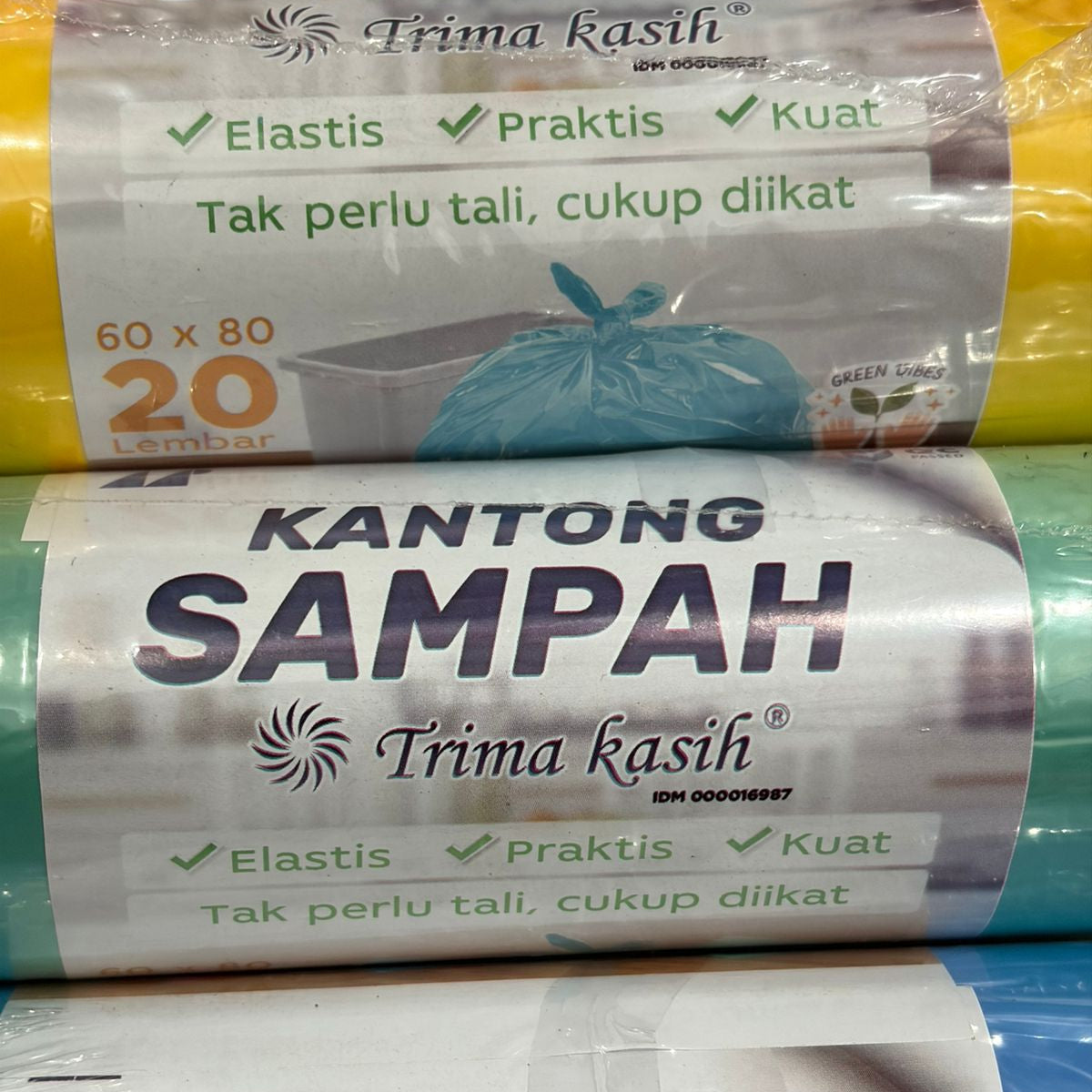 Plastik Kantong Sampah Terima Kasih Roll Warna Warni