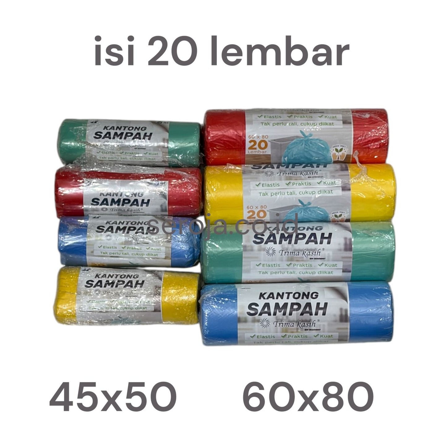 Plastik Kantong Sampah Terima Kasih Roll Warna Warni